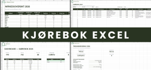 Kjørebok Excel – komplett oversikt med alle faner