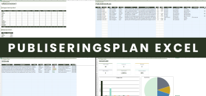 Publiseringsplan Excel - komplett innholdskalender med dashboard og diagrammer
