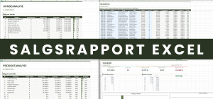 Salgsrapport Excel – oversikt med nøkkeltall og navigering