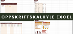 Oppskriftskalkyle Excel – food cost-kalkyle for restaurant med råvarekost, food cost %, dekningsbidrag, menyteknikk og allergener
